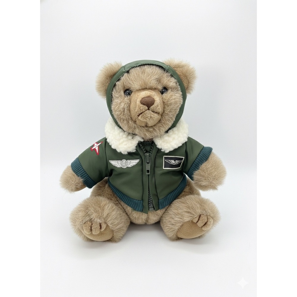 Vintage Teddy Bear Plush Pilot Jacket Sherpa Lined Collectible 1988‎